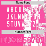 Custom Pink White Split Fashion Coconut Tree Design Authentic Baseball Jersey