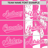 Custom Pink White Split Fashion Coconut Tree Design Authentic Baseball Jersey