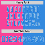 Custom Pink Powder Blue Split Fashion Coconut Tree Design Authentic Baseball Jersey