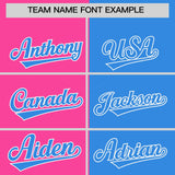 Custom Pink Powder Blue Split Fashion Coconut Tree Design Authentic Baseball Jersey