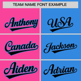 Custom Pink Powder Blue Split Fashion Coconut Tree Design Authentic Baseball Jersey