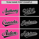 Custom Pink Black Split Fashion Coconut Tree Design Authentic Baseball Jersey