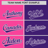 Custom Pink Purple Split Fashion Coconut Tree Design Authentic Baseball Jersey