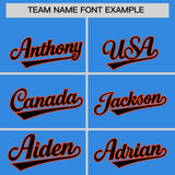 Custom Powder Blue Orange Split Fashion Coconut Tree Design Authentic Baseball Jersey