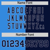 Custom Powder Blue Navy Split Fashion Coconut Tree Design Authentic Baseball Jersey