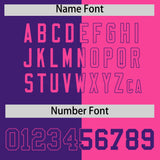 Custom Purple Pink Split Fashion Coconut Tree Design Authentic Baseball Jersey