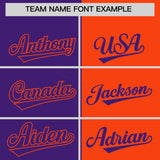 Custom Purple Orange Split Fashion Coconut Tree Design Authentic Baseball Jersey