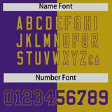 Custom Purple Old Gold Split Fashion Coconut Tree Design Authentic Baseball Jersey