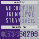 Custom Purple Gray Split Fashion Coconut Tree Design Authentic Baseball Jersey