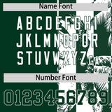 Custom Green White Split Fashion Coconut Tree Design Authentic Baseball Jersey