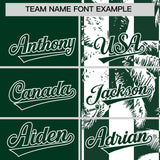 Custom Green White Split Fashion Coconut Tree Design Authentic Baseball Jersey