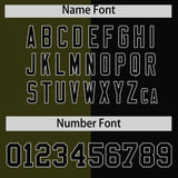 Custom Olive Black Split Fashion Coconut Tree Design Authentic Baseball Jersey