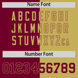 Custom Crimson Khaki Split Fashion Coconut Tree Design Authentic Baseball Jersey