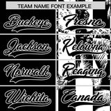 Custom Black White Split Fashion Coconut Tree Design Authentic Baseball Jersey