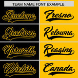 Custom Black Yellow Split Fashion Coconut Tree Design Authentic Baseball Jersey