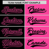 Custom Black Pink Split Fashion Coconut Tree Design Authentic Baseball Jersey