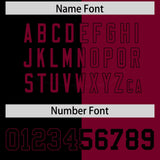 Custom Black Crimson Split Fashion Coconut Tree Design Authentic Baseball Jersey