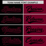 Custom Black Crimson Split Fashion Coconut Tree Design Authentic Baseball Jersey