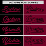 Custom Black Crimson Split Fashion Coconut Tree Design Authentic Baseball Jersey