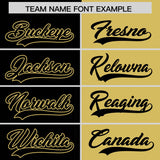 Custom Black Old Gold Split Fashion Coconut Tree Design Authentic Baseball Jersey