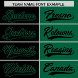 Custom Black Kelly Green Split Fashion Coconut Tree Design Authentic Baseball Jersey