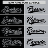 Custom Black Gray Split Fashion Coconut Tree Design Authentic Baseball Jersey