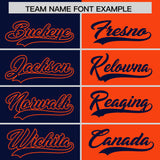 Custom Navy Orange Split Fashion Coconut Tree Design Authentic Baseball Jersey