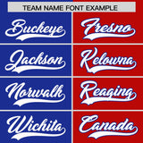 Custom Royal Red Split Fashion Coconut Tree Design Authentic Baseball Jersey