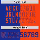 Custom Royal Orange Split Fashion Coconut Tree Design Authentic Baseball Jersey