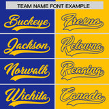 Custom Royal Yellow Split Fashion Coconut Tree Design Authentic Baseball Jersey