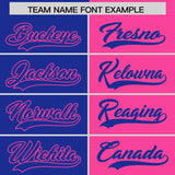 Custom Royal Pink Split Fashion Coconut Tree Design Authentic Baseball Jersey