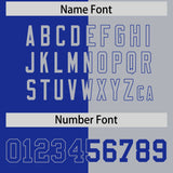 Custom Royal Gray Split Fashion Coconut Tree Design Authentic Baseball Jersey