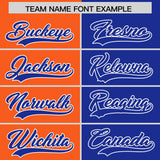 Custom Orange Royal Split Fashion Coconut Tree Design Authentic Baseball Jersey