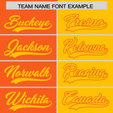 Custom Orange Yellow Split Fashion Coconut Tree Design Authentic Baseball Jersey