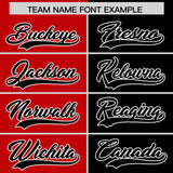 Custom Red Black Split Fashion Coconut Tree Design Authentic Baseball Jersey