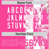 Custom Pink White Split Fashion Coconut Tree Design Authentic Baseball Jersey