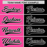 Custom Pink Black Split Fashion Coconut Tree Design Authentic Baseball Jersey