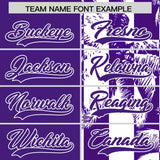 Custom Purple White Split Fashion Coconut Tree Design Authentic Baseball Jersey