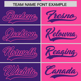 Custom Purple Pink Split Fashion Coconut Tree Design Authentic Baseball Jersey