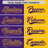Custom Purple Yellow Split Fashion Coconut Tree Design Authentic Baseball Jersey