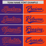 Custom Purple Orange Split Fashion Coconut Tree Design Authentic Baseball Jersey