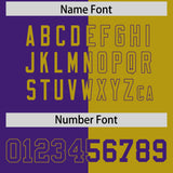 Custom Purple Old Gold Split Fashion Coconut Tree Design Authentic Baseball Jersey