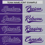 Custom Purple Gray Split Fashion Coconut Tree Design Authentic Baseball Jersey