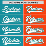 Custom Aqua Orange Split Fashion Coconut Tree Design Authentic Baseball Jersey