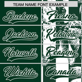 Custom Green White Split Fashion Coconut Tree Design Authentic Baseball Jersey