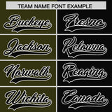 Custom Olive Black Split Fashion Coconut Tree Design Authentic Baseball Jersey