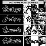 Custom Black White Split Fashion Coconut Tree Design Authentic Baseball Jersey