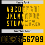 Custom Black Yellow Split Fashion Coconut Tree Design Authentic Baseball Jersey