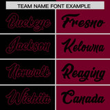 Custom Black Crimson Split Fashion Coconut Tree Design Authentic Baseball Jersey