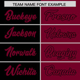 Custom Black Crimson Split Fashion Coconut Tree Design Authentic Baseball Jersey